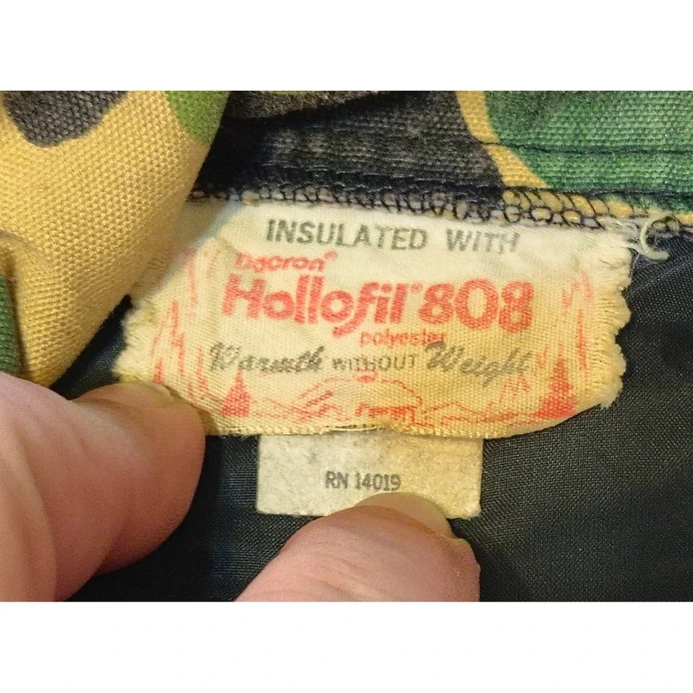 Vintage 60s 70s‎ Camouflage Duck Print Insulated Mens Quilted Winter Coat Sz L